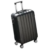 flevado Hartschalenkoffer Trolley Reisekoffer Rollkoffer 4 Zwillingsrollen TSA-Schloss 4 Verschiedene Größen und 2 Farben zur Wahl (Schwarz, M)