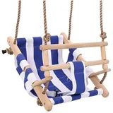 vidaXL Babyschaukel mit Sicherheitsgurt Baumwolle Blau
