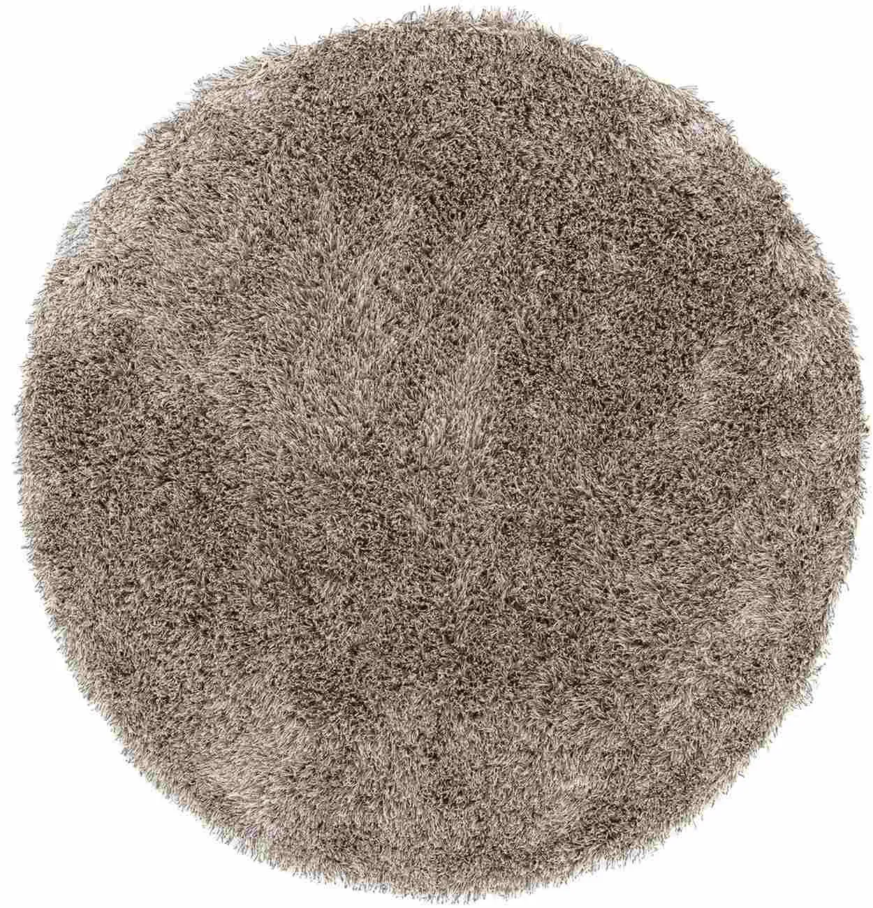 Teppich Crown aus Stoff, modern und rund, Ø 200 cm, braun – hochwertig, pflegeleicht