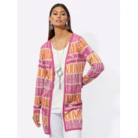 CREATION L Strickjacke in Fuchsia-Papaya-gemustert 42