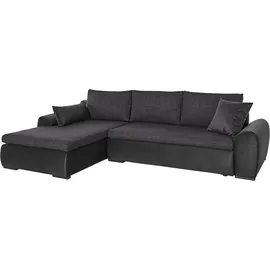 Home Affaire Ecksofa Win L-Form, wahlweise mit Bettfunktion und Bettkasten, schwarz-weiß