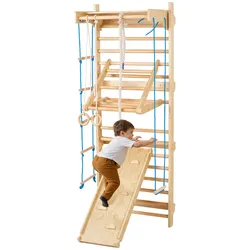 VEVOR Schwedische Leiter 8 in 1 Holz Indoor Spielplatz Kletterleiter