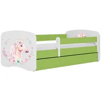 Raumhirsch furniture Kinderbett, Grün, Holzwerkstoff, Holzwerkstoff, 1 Schubladen, 80x180