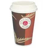 Papstar Trinkbecher Pappe mit Deckel, To Go 0,3 l,
