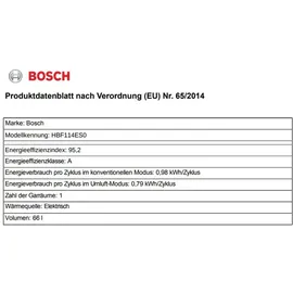 Bosch Backofen HBF114ESO mit Wolkenstein Kochfeld Flächeninduktion 60cm autark