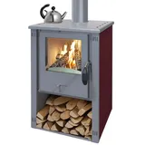 ECOfoxx Kaminofen Pella bordeaux mit Herdplatte - EEK A+, 5,40 kW