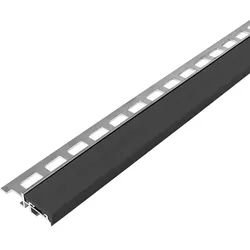 Stufenkantenprofil mit schmaler Gummieinlage schwarz (9 mm, 250 cm)