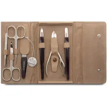 Nippes Solingen Premium Line Maniküre Set Gap, 7-teilig, Rindleder-Etui mit Druckverschluss, Kontraststreifen, Nagelpflege Set, Pediküre Maniküre, Made in Germany