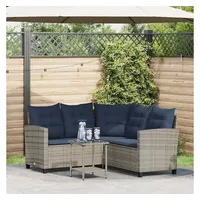 vidaXL Gartensofa in L-Form Loungesofa grau