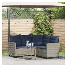 vidaXL Gartensofa in L-Form Loungesofa grau