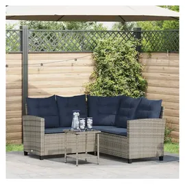 vidaXL Gartensofa in L-Form Loungesofa grau