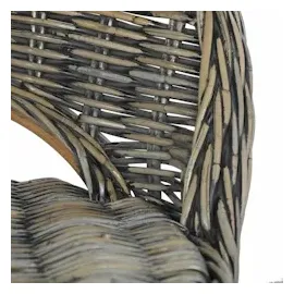 vidaXL Sessel Kubu-Rattan Schwarz