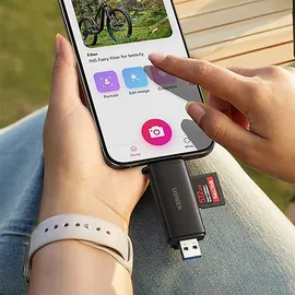 UGREEN 2-in-1 Sd/microsd/usb-c/usb-a/uhs-ii-speicherkartenleser – Schwarz