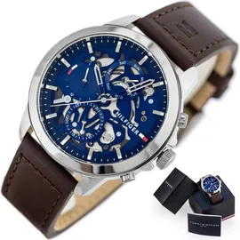 Tommy Hilfiger Henry 1710476 Herrenuhr - Blau/Braun/Silber