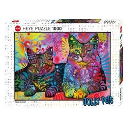 HEYE Puzzle 298647 – Zwei ergebene Katzen – Jolly Pets, 1000 Teile,…, 1000 Puzzleteile bunt