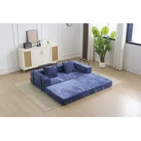 Modernes Klappsofa mit Memory-Schaum, ausziehbarer Sessel, Matratze, Gästesofa mit Schlaffunktion, Bodensofa fürs Wohnzimmer, keine Montage