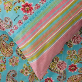 BASSETTI Rapallo Blumen Türkis 155 x 220 cm + 80 x 80 cm