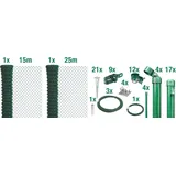 GAH Alberts Alberts Maschendrahtzaun Komplettset mit Bodenhülsen, grün 1 m hoch, 40 m lang