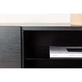 VCM Cuenca TV-Lowboard 160 x 47 x 45 cm Schwarz Glas/Holz/MDF/Melamin/Holzwerkstoff
