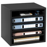 Vevor 355 x 305 x 330 mm Briefablage Schreibtisch Organizer, 2,3–5,6 cm Einstellbar A4 Stapelbar Quer, Papierablage, Aufbewahrung Schreibtisch Ablagesystem Organisation, Ablage (Schwarz, 5 Fächer)