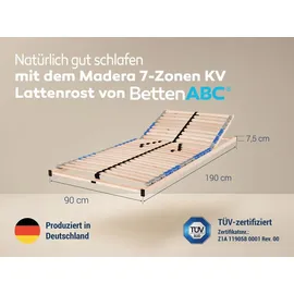 Betten-ABC MaDeRa 7-Zonen-Lattenrost mit Kopfteilverstellung 90 x 190 cm