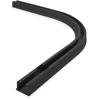 Home-Vision Gardinenschiene Vorhangschiene 1-läufig, 2-läufig, 3-läufig,4-läufig(Serie Y, Rundbogen Schwarz Links) Aluminium, Inkl. Befestigungsmaterial, für Schiebevorhang