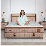 Bambi Bett Boxspringbett Stauraumbett inkl. Matratze (2 Bettkästen + Kopfteil + Matratze), USB und LED 140 cm x 200 cm