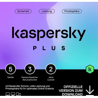 Kaspersky Plus Internet Security 2025 | 5-Devices 2 Jahre | VPN | Passwort Manager