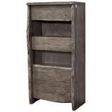 Massivmoebel24 Vitrine Akazie 71 x 45 x 147 cm Grau