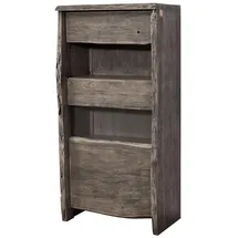 Massivmoebel24 Vitrine Akazie 71 x 45 x 147 cm Grau