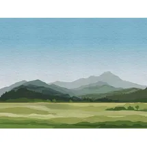 Living Walls Fototapete The Wall, Berge grün,