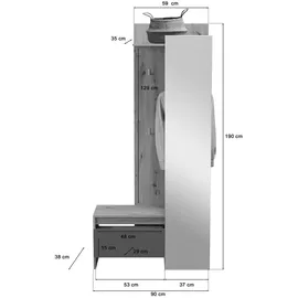 MID.YOU Garderobe Torino grau/eiche artisan