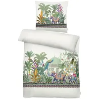 APELT Bettwäsche Karma weiß grün 135x200 cm, + 80x80