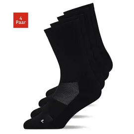 SNOCKS Hohe Kompressions Laufsocken 4er Pack Schwarz 43-46
