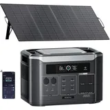 OUKITEL BP3000E Solargenerator 3200W, mit 400W Solarpanel, 2048Wh LiFePO4, eerweiterbar mit bis zu 7 Batterien auf bis zu 16KWh, tragbare Powerstation, für Zuhause, Wohnmobil, Camping, Notstrom