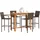 vidaXL Gartenbar-Set 5-tlg. Braun