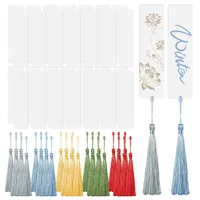 30 Stück Lesezeichen Acryl mit 30 Bunten Quasten, Blanko Transparente