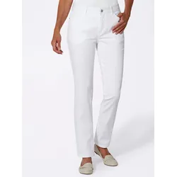 Bequeme Jeans CASUAL LOOKS, Damen, Gr. 46, Normalgrößen, weiß, 96% Baumwolle, 4% Elasthan, unifarben, lang, Jeans