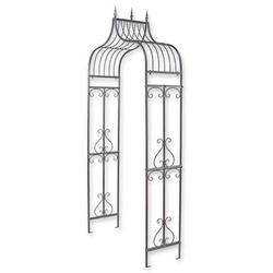 Casa Padrino Jugendstil Rosenbogen 117 x 40 x H. 242 cm - Metall Blumenbogen - Nostalgischer Pflanzenbogen - Barock & Jugendstil Garten Deko Accessoires