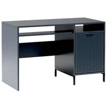 beautysofa Schreibtisch LINNA LS-12 – Moderner mit Geriffelte & Metallbeinen, Farbe: Indigo - Dunkelblau