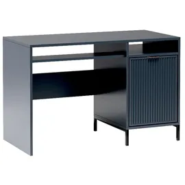 beautysofa Schreibtisch LINNA LS-12 – Moderner mit Geriffelte & Metallbeinen, Farbe: Indigo - Dunkelblau