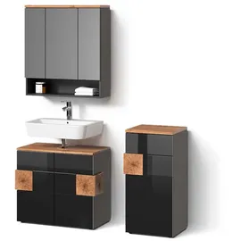 livinity® Tanaro 3-tlg. Anthrazit/Eiche