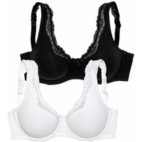 PETITE FLEUR Bügel-BH Damen weiß+schwarz Gr.75B