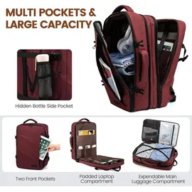 luxuskollektion Rucksack Handgepäck Flugzeug 15,6 Zoll Rotwein