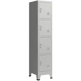 [en.casa] Schließfachschrank Stahl 180x38x45 cm Grau abschließbar