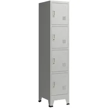 [en.casa] Schließfachschrank Stahl 180x38x45 cm Grau abschließbar
