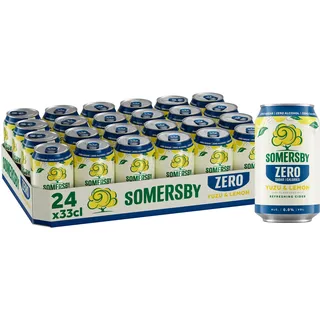 Somersby ZERO 0,0% Yuzu & Lemon 0,0% Cider 0,33 l Dose| 24 Dosen alkoholfreier, Zero Alcohol, Zero Sugar, Zero Calories, 100% erfrischender (24 x 0,33 l)
