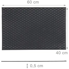Relaxdays Fußmatte Gummi 60 x 40 cm, 60 cm