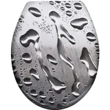 HENGMEI Toilettendeckel mit Absenkautomatik Toilettensitz WC-Sitz Klodeckel Klobrille aus Hartplastik, 45 x 38cm,Wasser