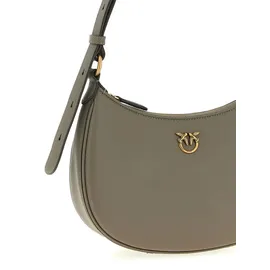 PINKO Half Moon Mini Bag Leder Grau/Gold